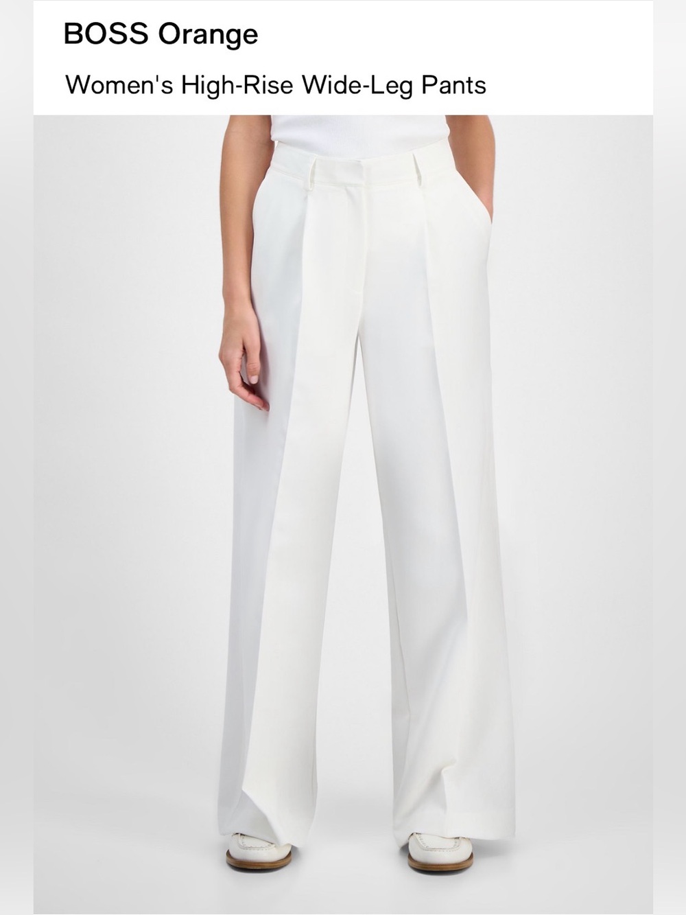 BOSS ORANGE Women's High-Rise Wide-Leg Pants